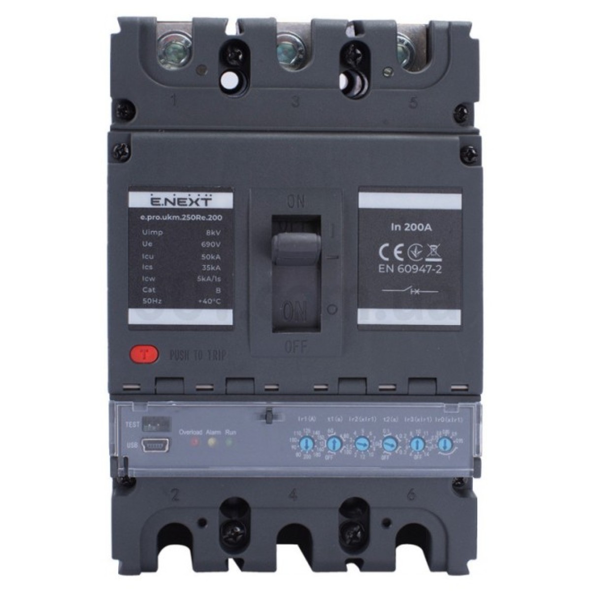 Шафовий автоматичний вимикач e.pro.ukm.250Re.200 з електронним розчеплювачем 3P 200А, E.NEXT 98_98.jpg - фото 6