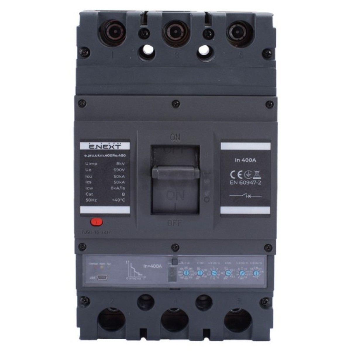 Шафовий автоматичний вимикач e.pro.ukm.400Re.400 з електронним розчеплювачем 3P 400А, E.NEXT 98_98.jpg - фото 8