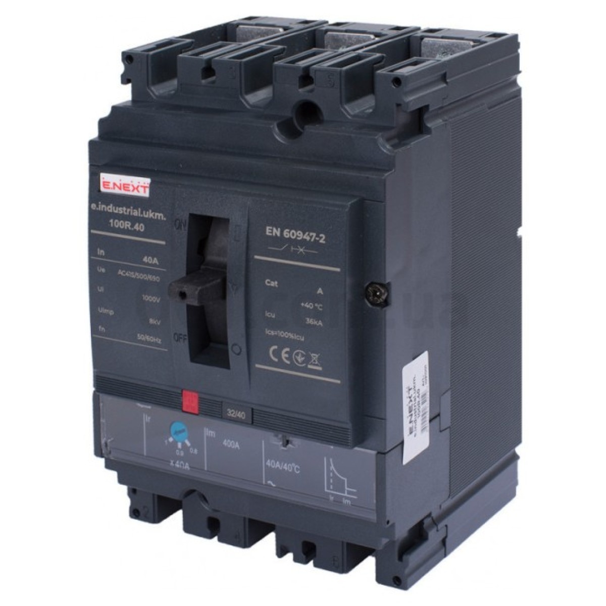 Шафовий автоматичний вимикач e.industrial.ukm.100R.40 з регулюванням 3P 40А, E.NEXT 256_256.jpg