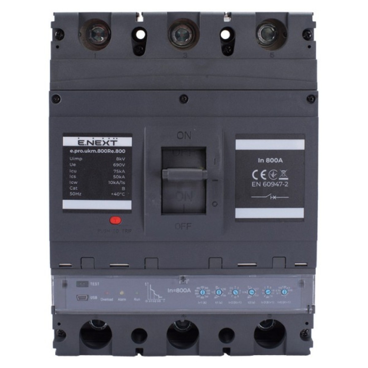 Шафовий автоматичний вимикач e.pro.ukm.800Re.800 з електронним розчеплювачем 3P 800А, E.NEXT 98_98.jpg - фото 8