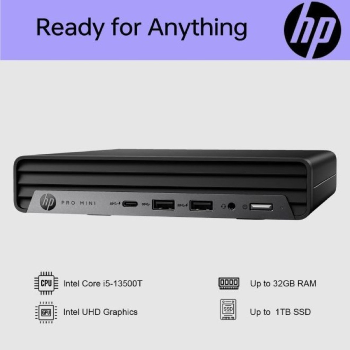 Компьютер HP Pro 400 G9 Mini / i3-13100T, 8, 512, WiFi, кл+м, Win11P (884V0EA) 98_98.jpg - фото 3