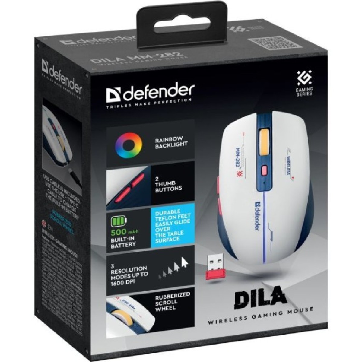 Мишка Defender Dila MM-282 Wireless White/Blue (52282) 98_98.jpg - фото 3