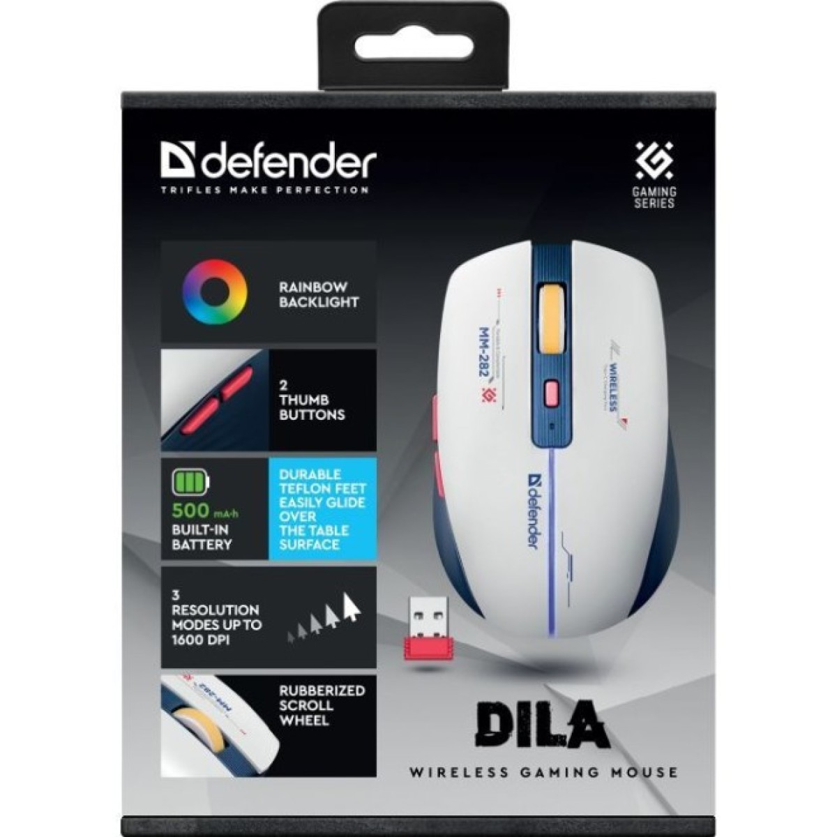 Мишка Defender Dila MM-282 Wireless White/Blue (52282) 98_98.jpg - фото 5
