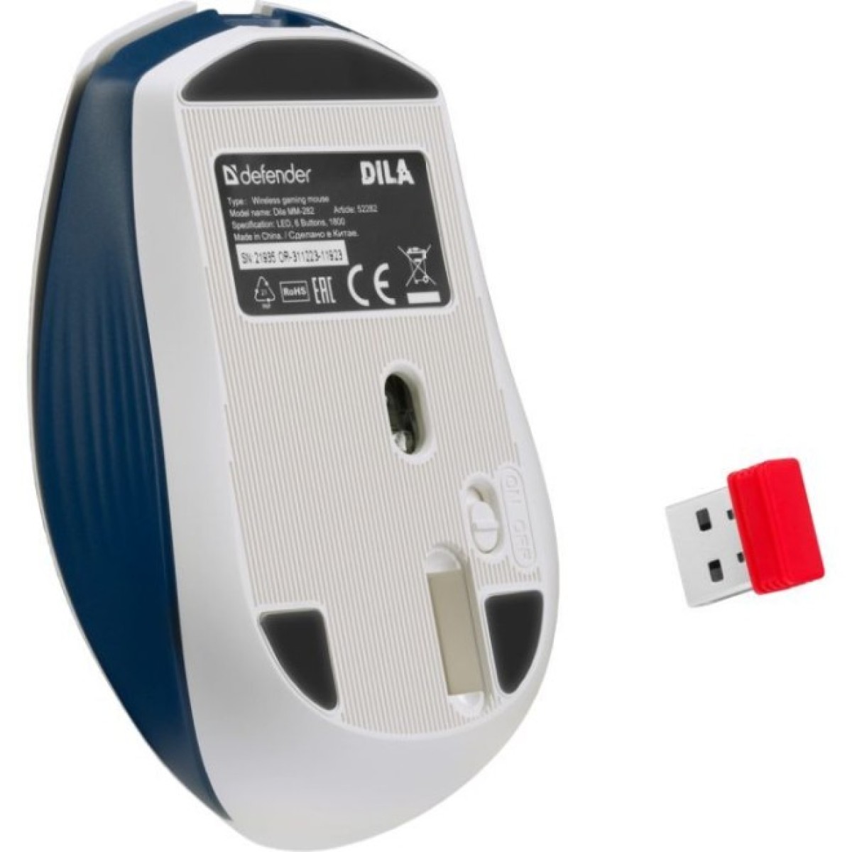 Мишка Defender Dila MM-282 Wireless White/Blue (52282) 98_98.jpg - фото 6