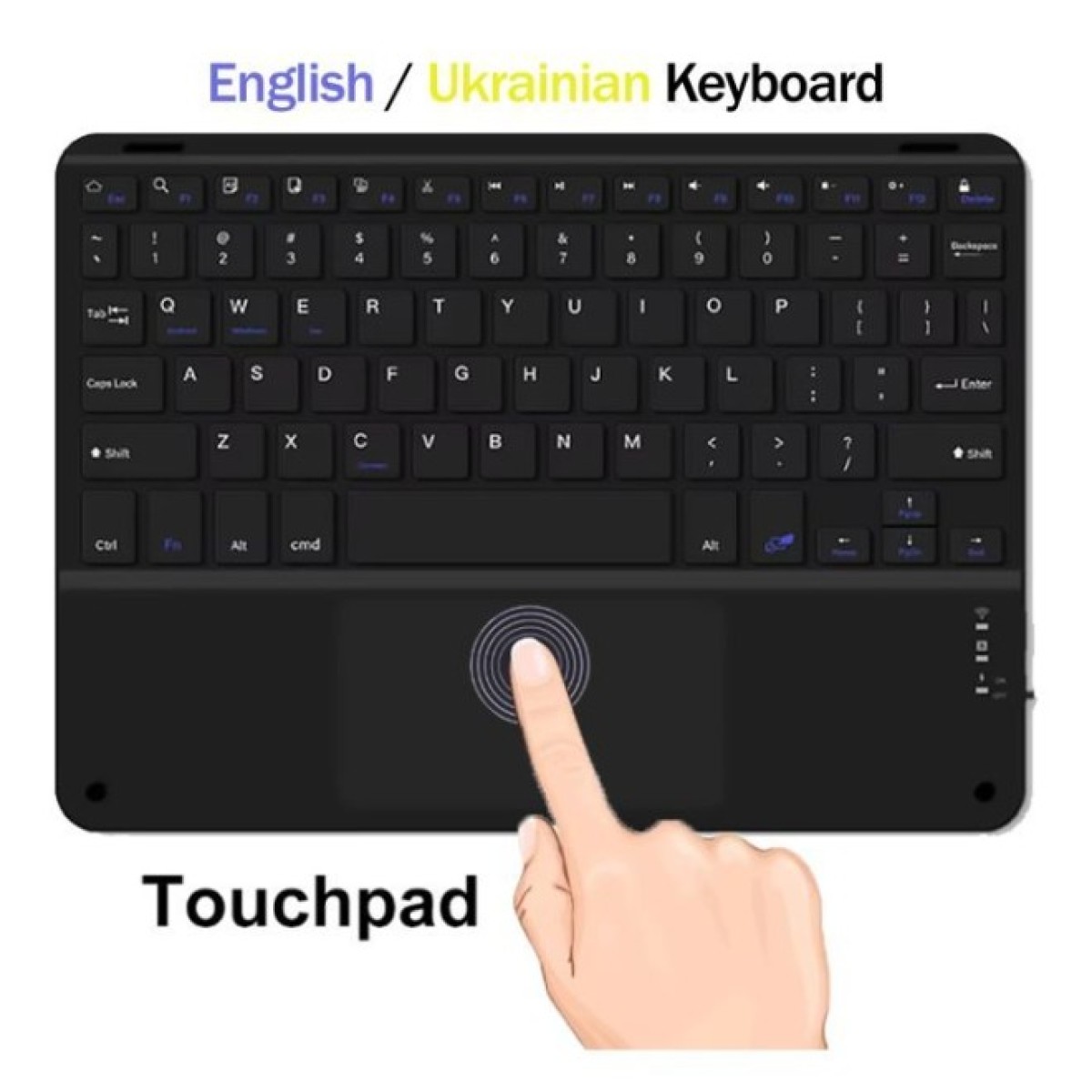 Клавиатура BeCover with TouchPad Bluetooth UA Black (713403) 256_256.jpg