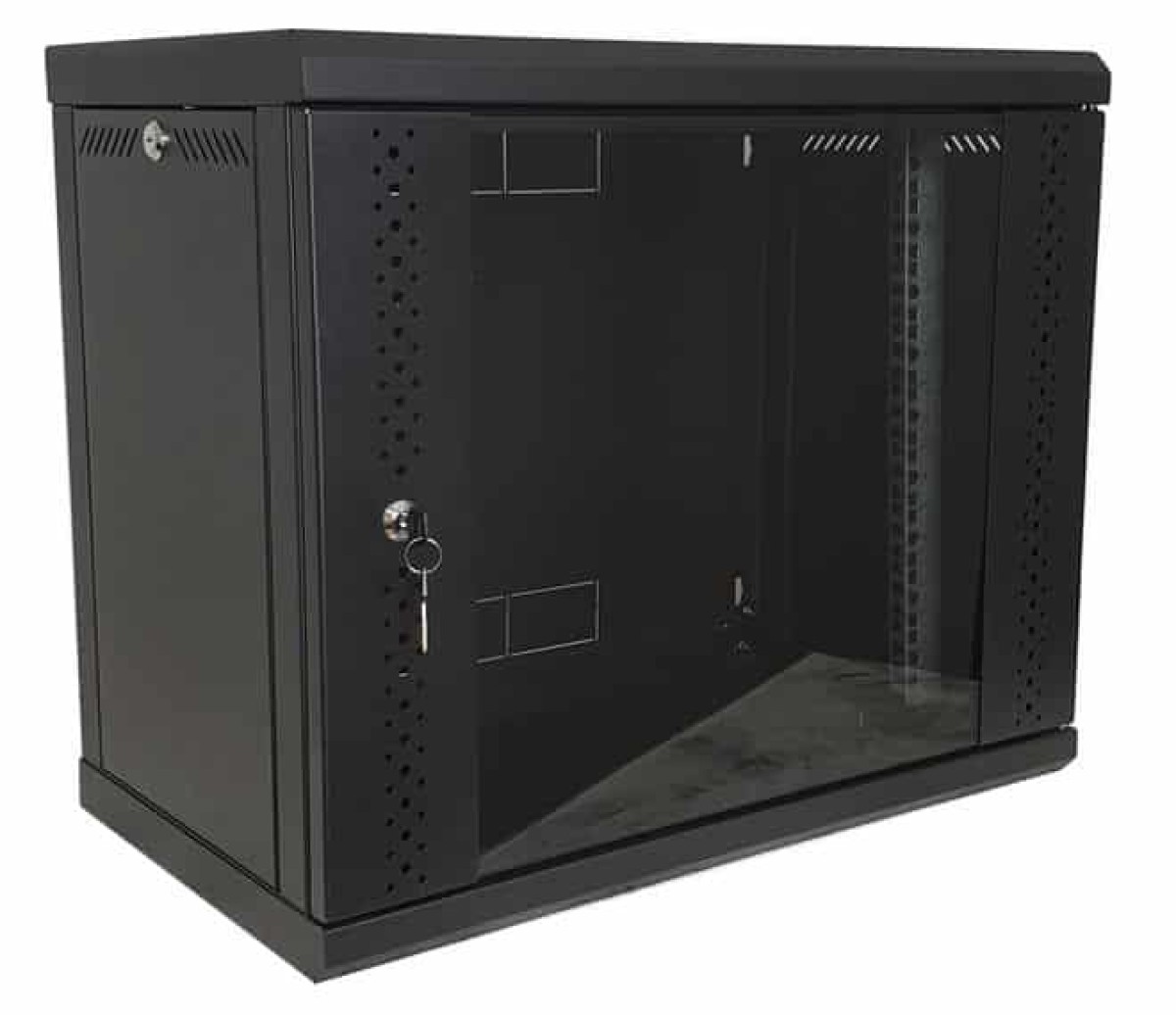 Комплект Шкаф 9U черный, патч-панель, блок розеток, организатор кабеля, полка - фото 2