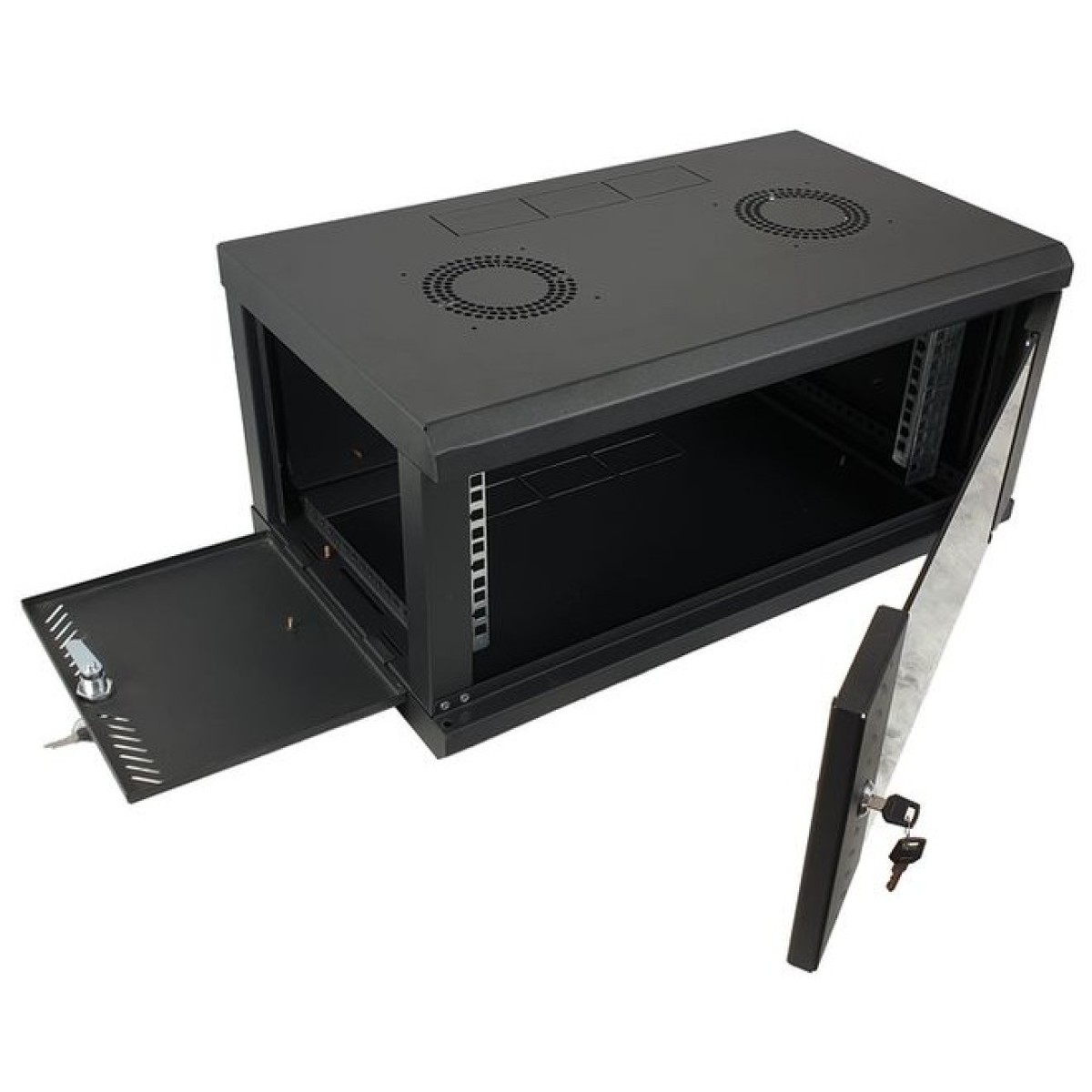 Серверный шкаф 4U, EServer 600х350х284 (Ш*Г*В), стекло, черный - фото 4