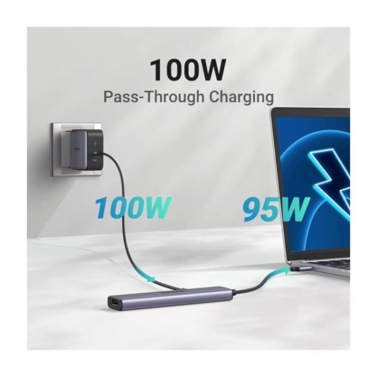 Порт-реплікатор Ugreen CM478 USB Type-C HDMI, USB/3.0, Type-C for charging PD/100W (15495) 98_98.jpg - фото 3