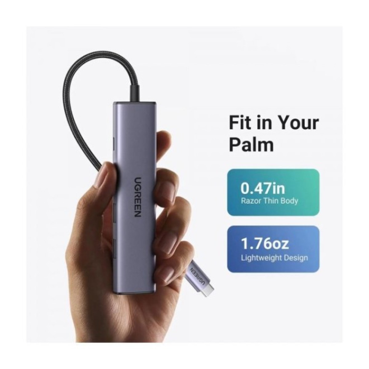 Порт-реплікатор Ugreen CM478 USB Type-C HDMI, USB/3.0, Type-C for charging PD/100W (15495) 98_98.jpg - фото 4