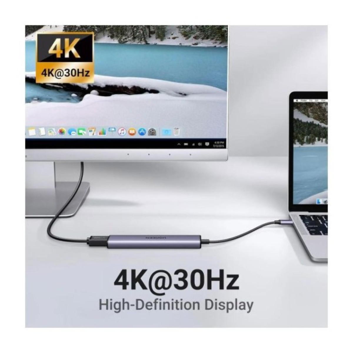 Порт-реплікатор Ugreen CM478 USB Type-C HDMI, USB/3.0, Type-C for charging PD/100W (15495) 98_98.jpg - фото 6