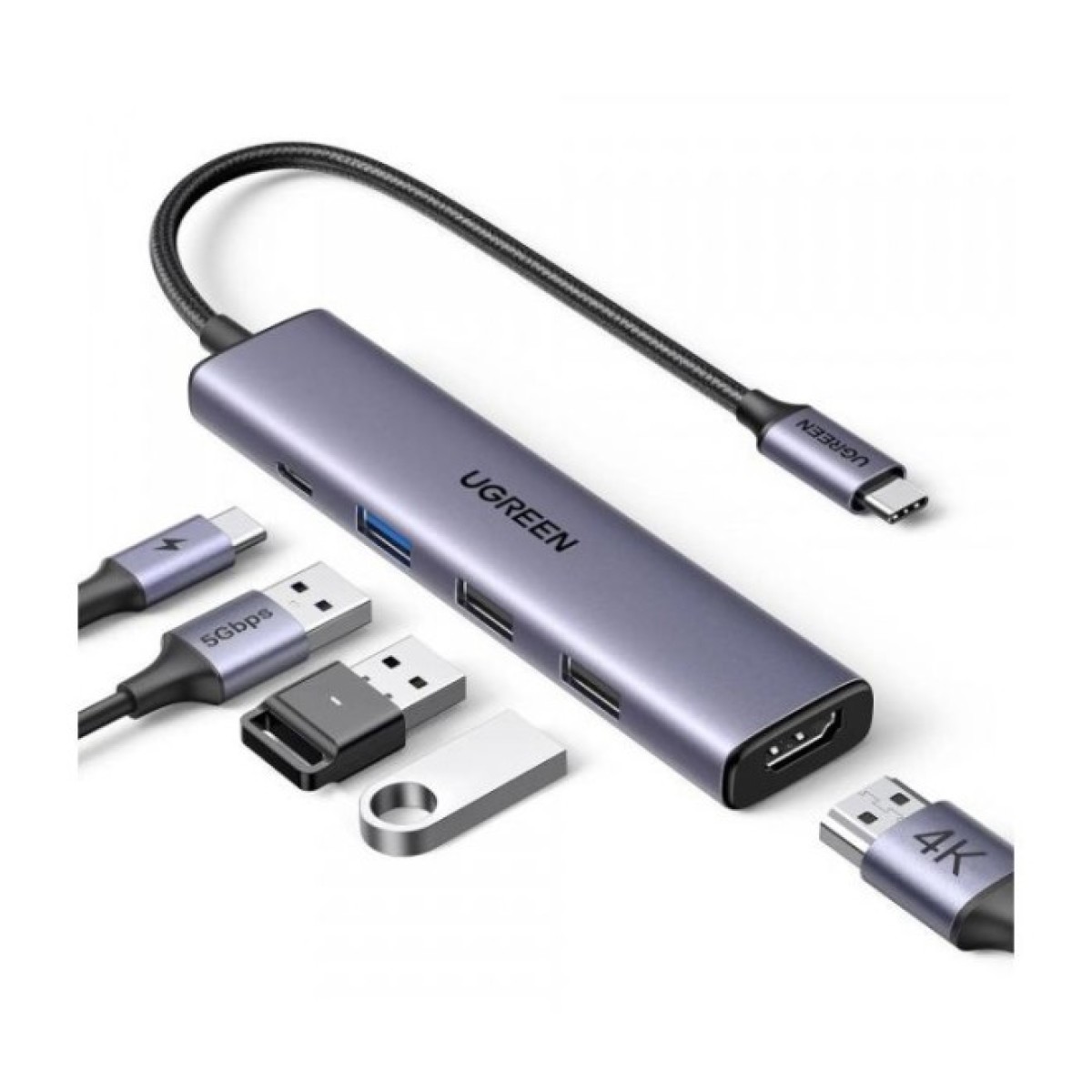 Порт-реплікатор Ugreen CM478 USB Type-C HDMI, USB/3.0, Type-C for charging PD/100W (15495) 98_98.jpg - фото 9