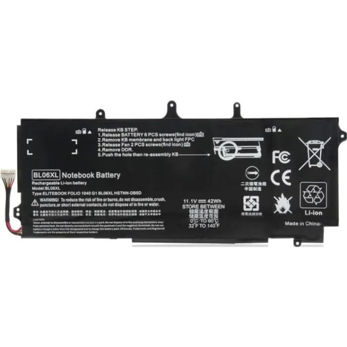 Аккумулятор для ноутбука HP EliteBook Folio 1040 G2 BL06XL, 42Wh (3783mAh), 6cell, 11.1V, Li-Pol AlSoft (A71070) 256_256.jpg