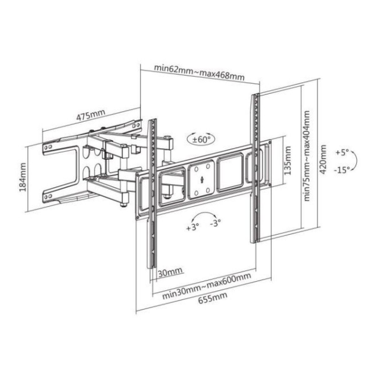 Кронштейн Satelit 39-80PIVOT600A (250513) 98_98.jpg - фото 2
