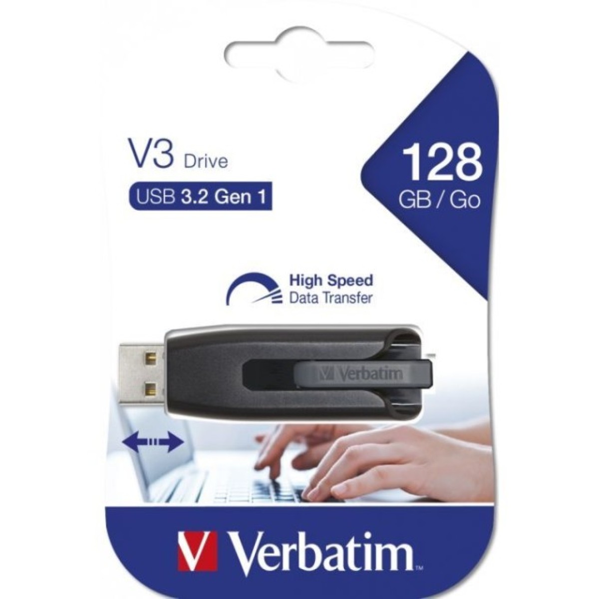 USB флеш накопитель Verbatim 128GB Store 'n' Go V3 Black USB 3.0 (49189) 98_98.jpg - фото 3