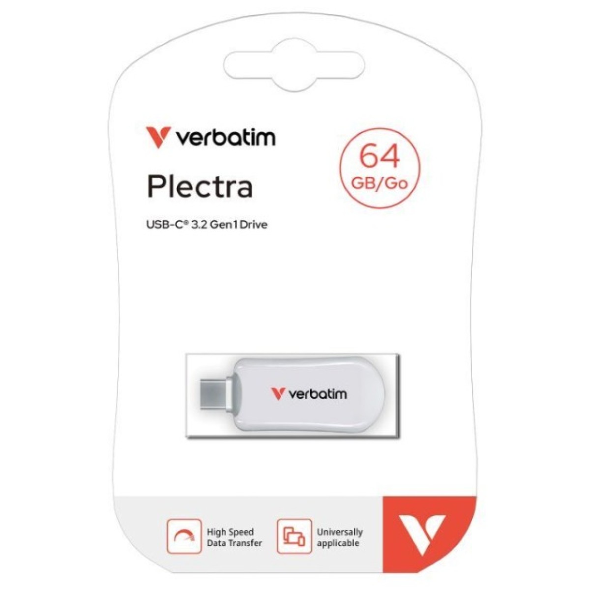 USB флеш накопитель Verbatim 64GB Plectra White USB-C (30228) 98_98.jpg - фото 2