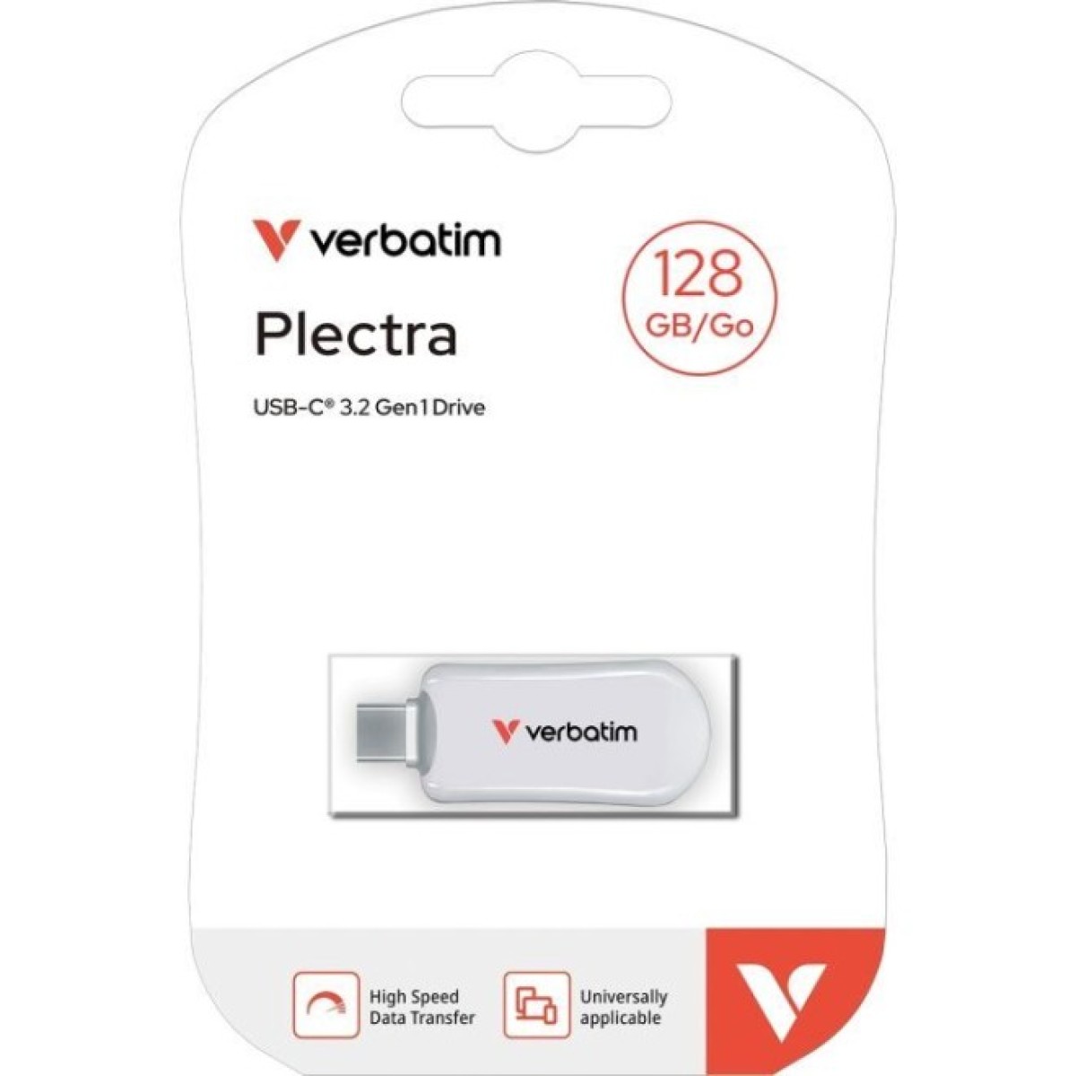 USB флеш накопитель Verbatim 128GB Plectra White USB-C (30229) 98_98.jpg - фото 2