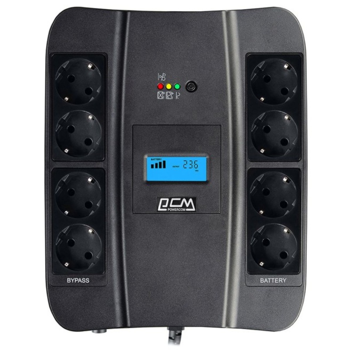 ДБЖ Powercom SPD-750U, 450 Вт, 8хEURO Schuko, USB, LCD (SPD-750U.LCD) 98_98.jpg - фото 2