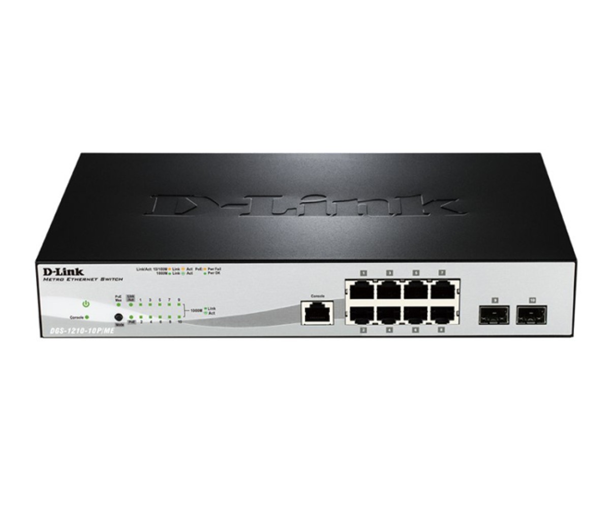 Коммутатор D-Link DGS-1210-10P/ME 8x1GE PoE, 2xSFP(1G), Metro Ethernet 98_85.jpg - фото 1