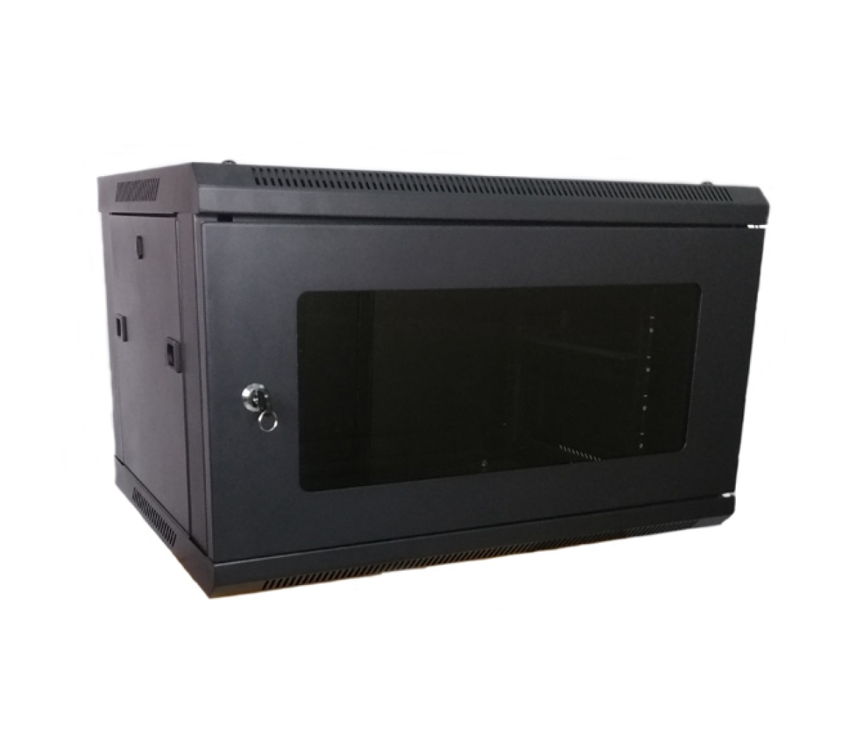 Настенный шкаф 6U 600х440 мм эконом, стекло, черный 98_85.jpg - фото 2