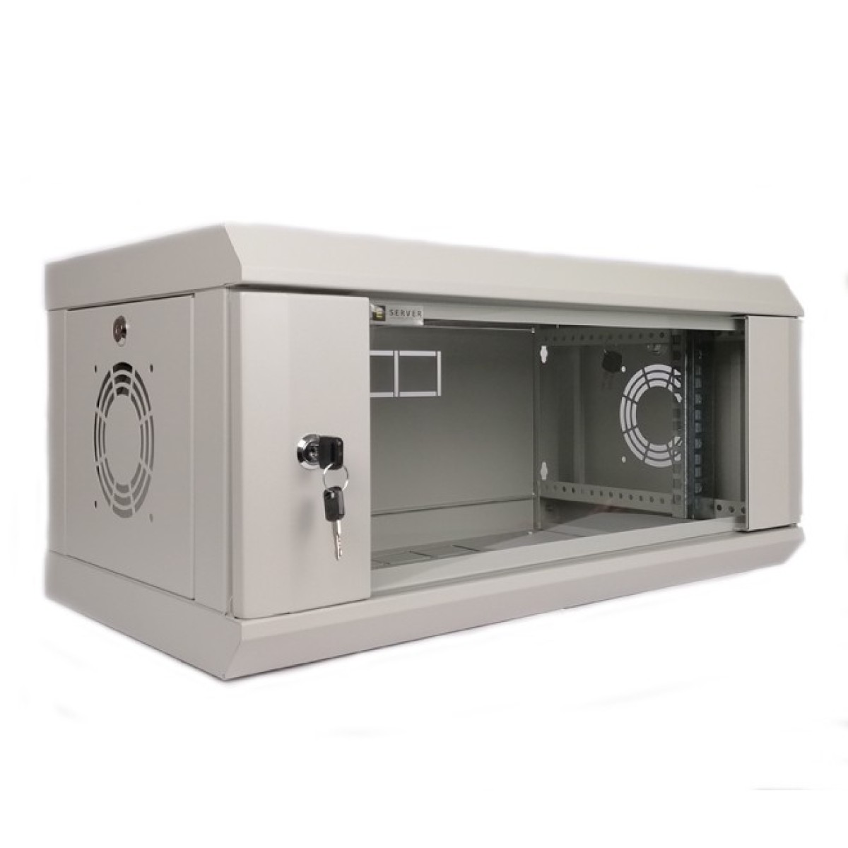 Шкаф серверный настенный 4U, EServer 600х350х284 (Ш*Г*В), стекло, серый 98_98.jpg - фото 1