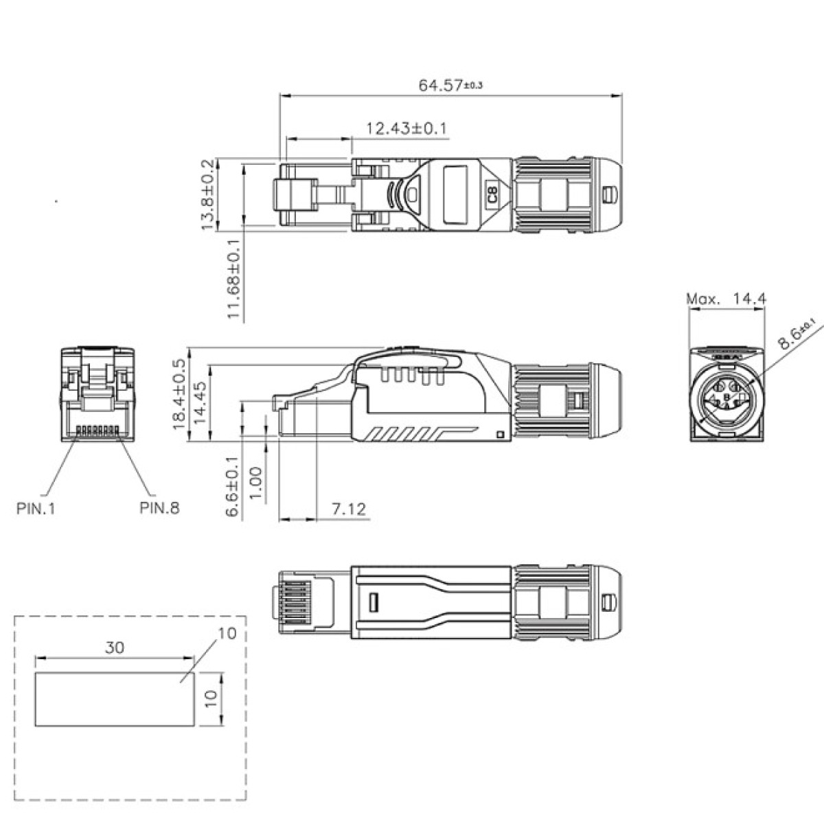 Коннектор RJ45 STP кат. 8, безинструментальный 98_98.jpg - фото 5