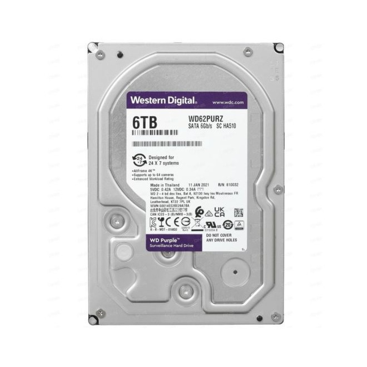 Жесткий диск для видеонаблюдения WD Purple 6TB (WD62PURZ) 256_256.jpg