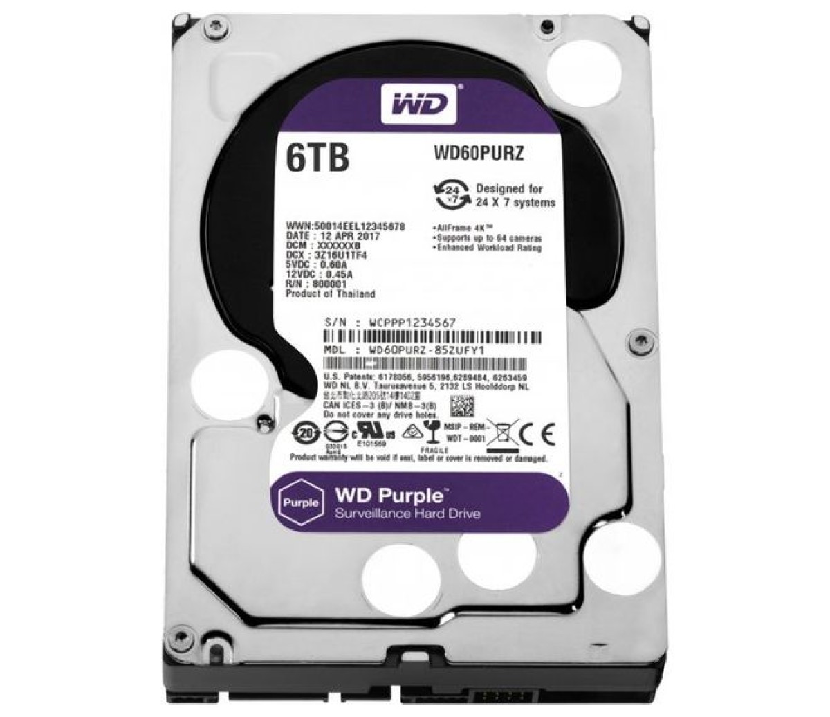 Жесткий диск для видеонаблюдения WD Purple 6TB (WD60PURZ) 256_221.jpg