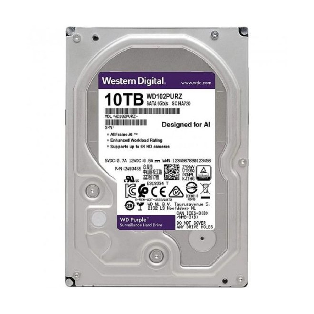 HDD для видеонаблюдения WD Purple 10TB (WD102PURZ) 256_256.jpg