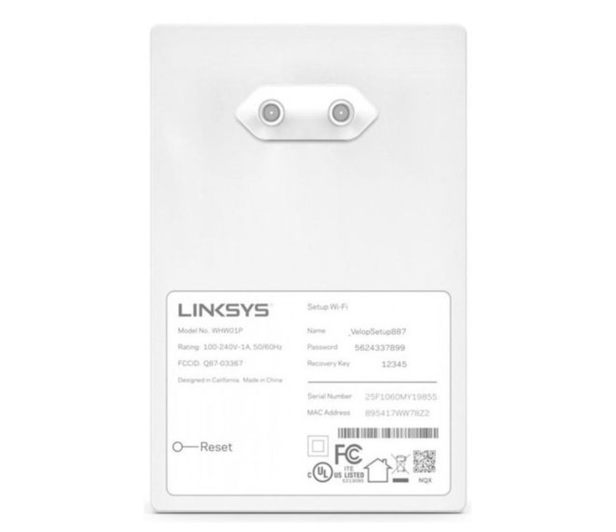 Розширювач MESH мережі Linksys Velop Mesh WiFi Extender (WHW0101P-EU) 98_85.jpg - фото 3