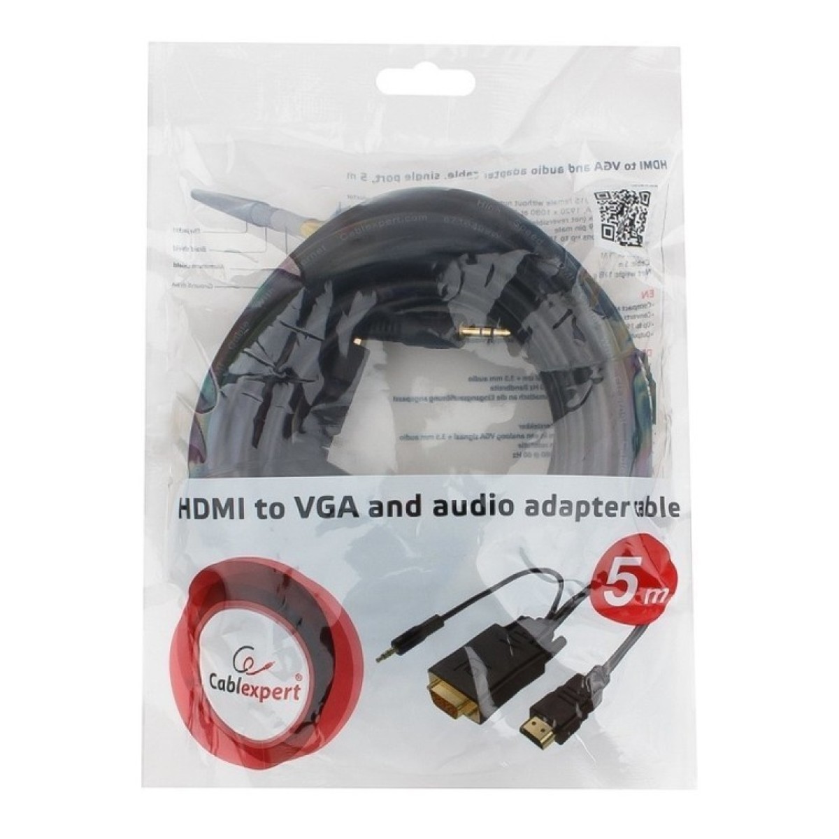 Кабель HDMI-VGA та стерео-аудіо 5м (A-HDMI-VGA-03-5M) 98_98.jpg - фото 2