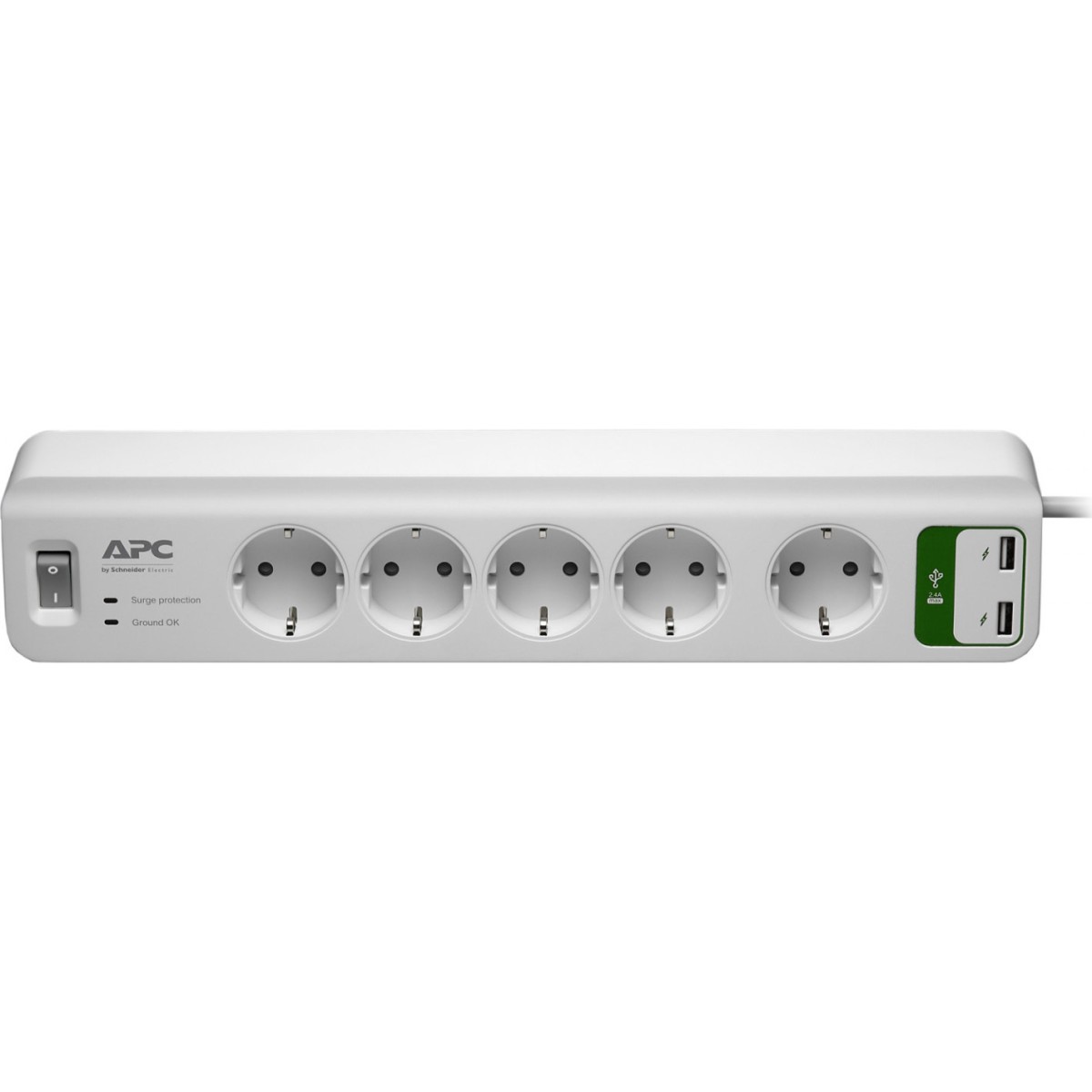 Сетевой фильтр APC Essential SurgeArrest 1.8м, 5 розеток+2 USB, белый (PM5U-RS) 98_98.jpg - фото 2