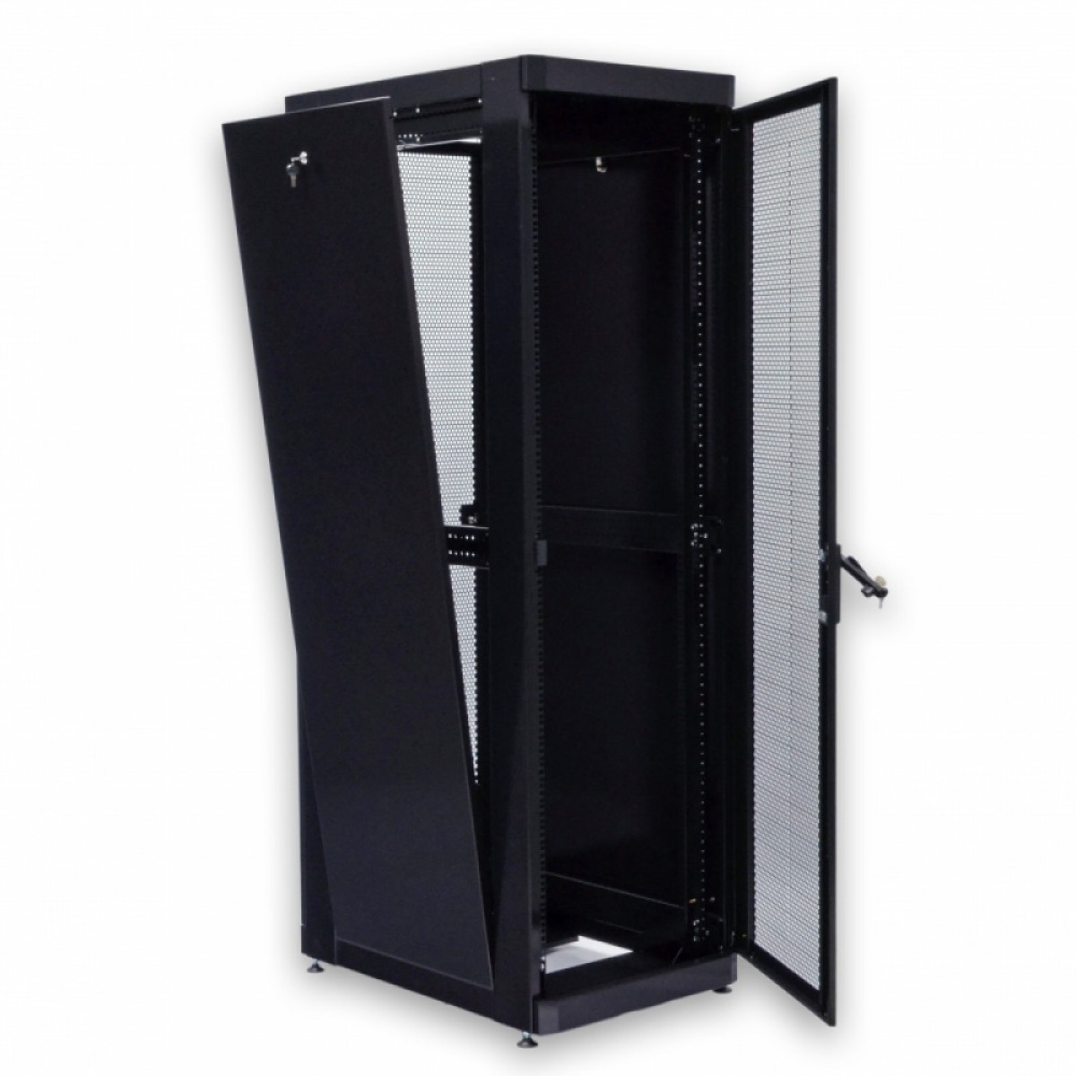 Шкаф 19" 42U, 610х865 мм (Ш*Г), черный, перфорированные двери (66%) (UA-MGSE4268MPB) 98_98.jpg - фото 2
