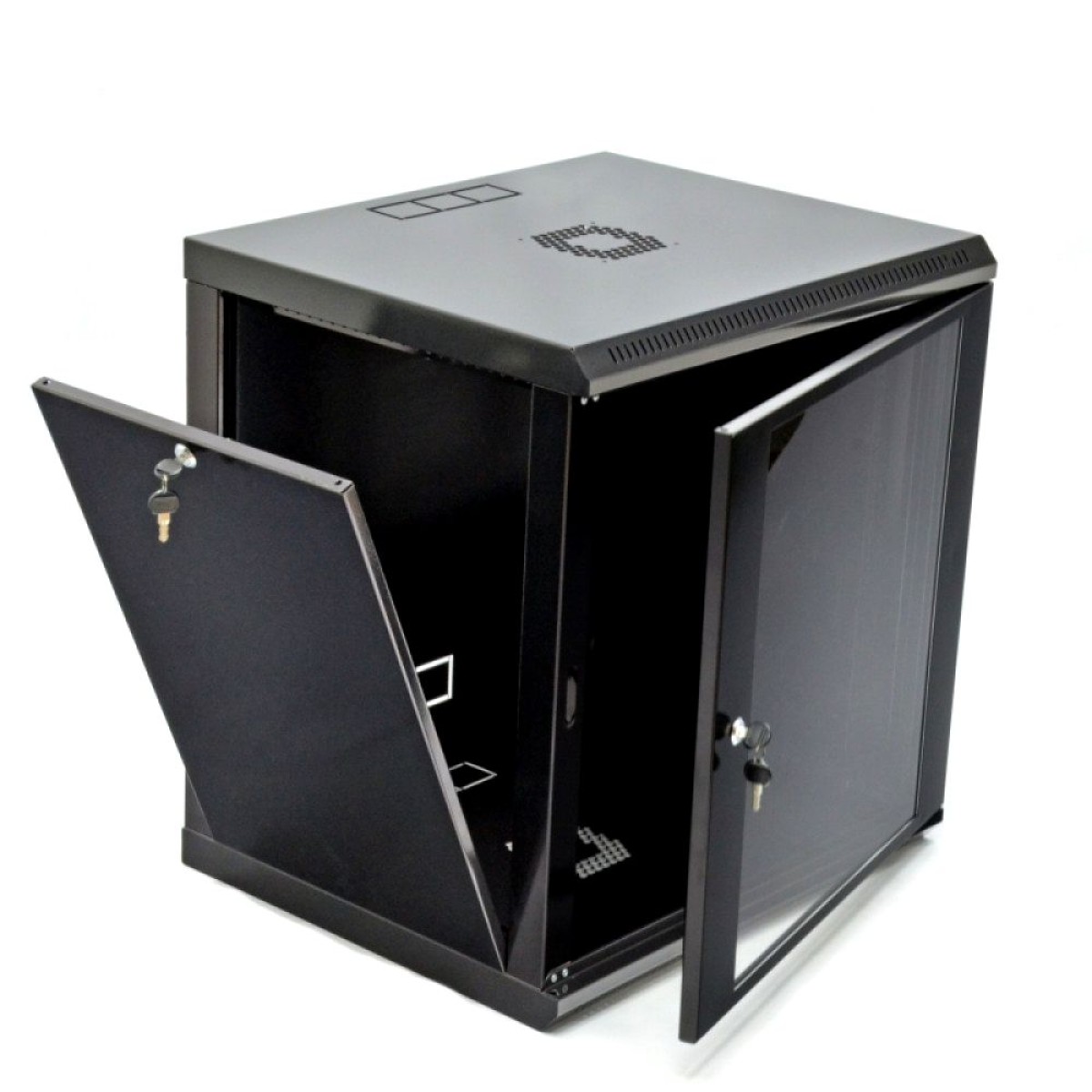 Шкаф 12U, 600х600х640 мм (Ш*Г*В), эконом, акриловое стекло, черный (UA-MGSWL126B) 98_98.jpg - фото 2