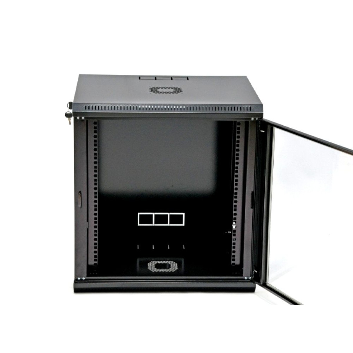 Шкаф 12U, 600х600х640 мм (Ш*Г*В), эконом, акриловое стекло, черный (UA-MGSWL126B) 98_98.jpg - фото 4