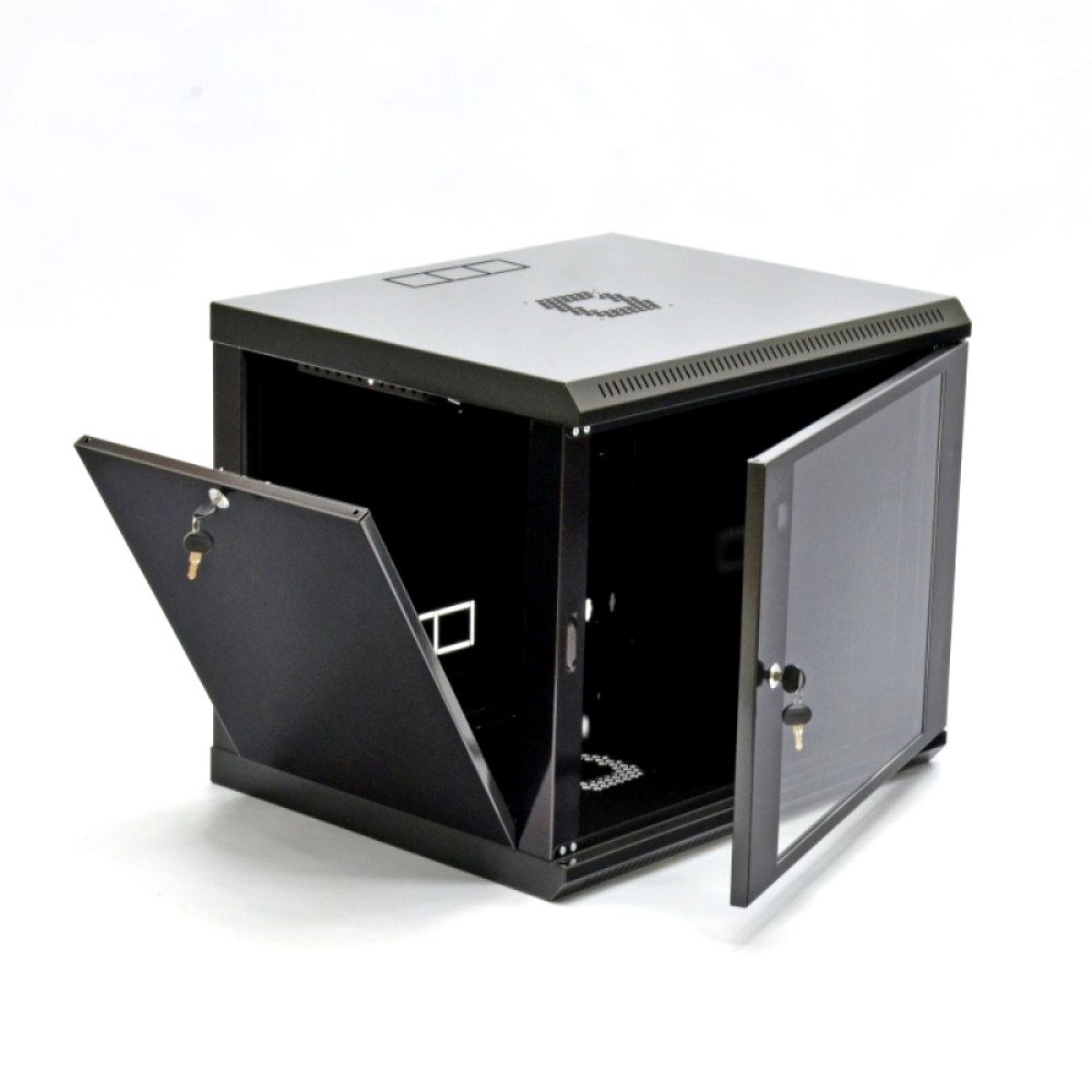 Шкаф 9U, 600х500х507 мм (Ш*Г*В), эконом, акриловое стекло, черный (UA-MGSWL95B) 98_98.jpg - фото 2