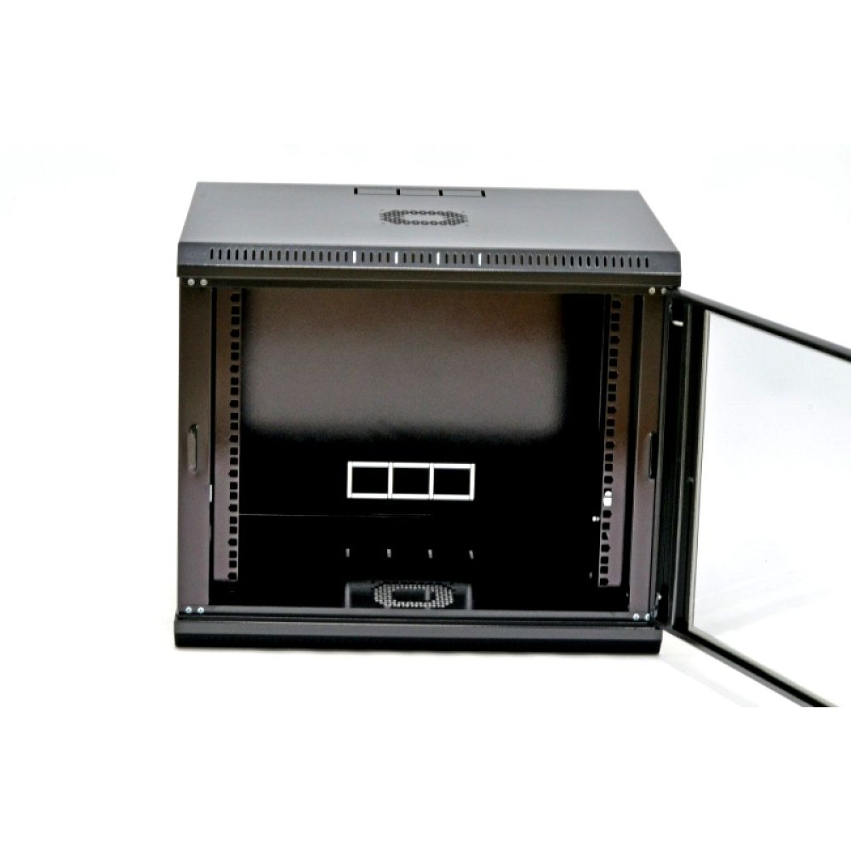 Шкаф 9U, 600х500х507 мм (Ш*Г*В), эконом, акриловое стекло, черный (UA-MGSWL95B) 98_98.jpg - фото 4