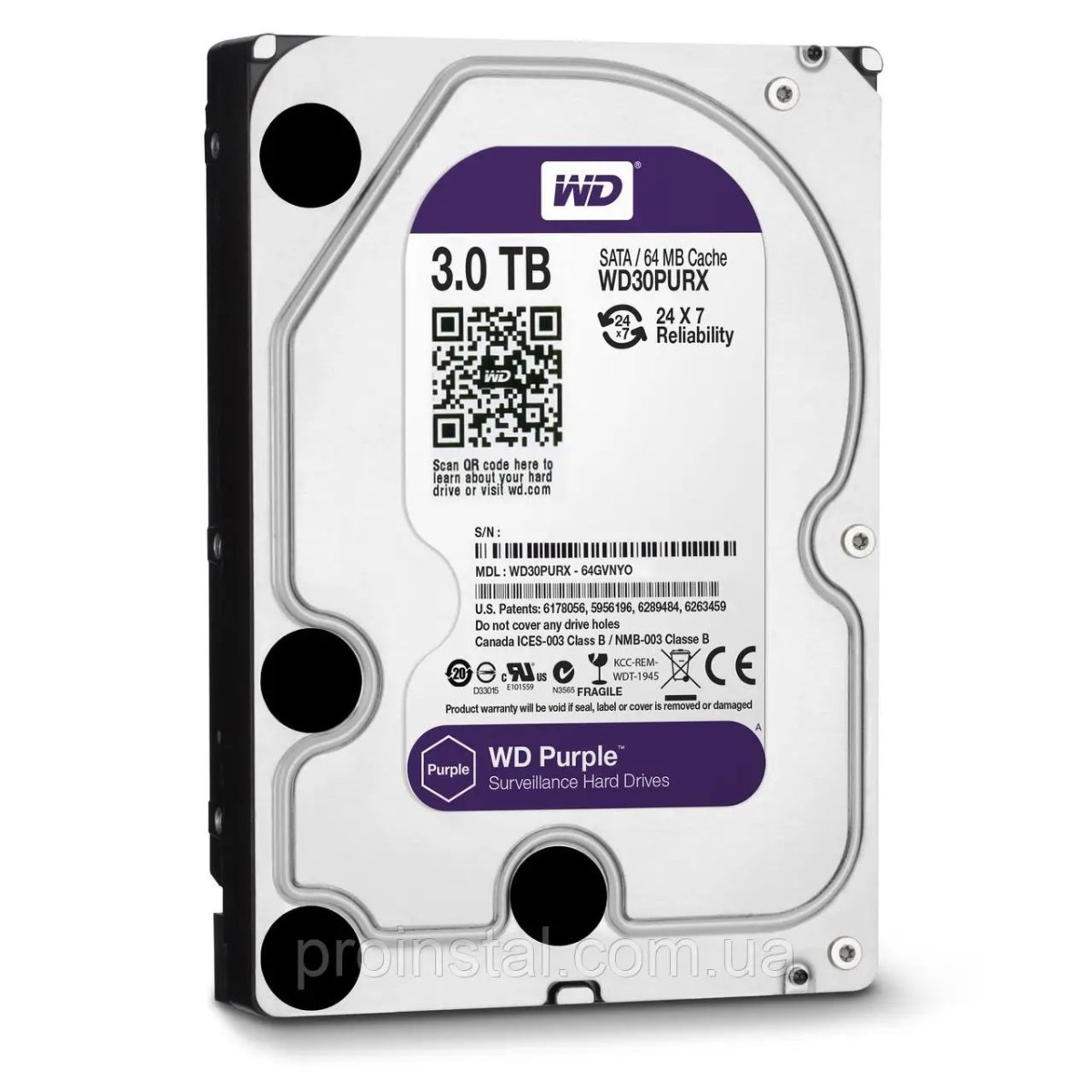 Жесткий диск WD Purple 3 TB (WD30PURX-78) 256_256.jpg