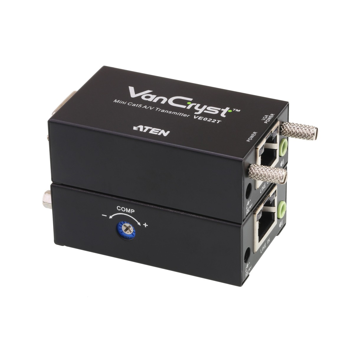Мини видео-удлинитель по кабелю Cat 5 звука, VGA (1280 x 1024@150м) ATEN VE022 256_256.jpg
