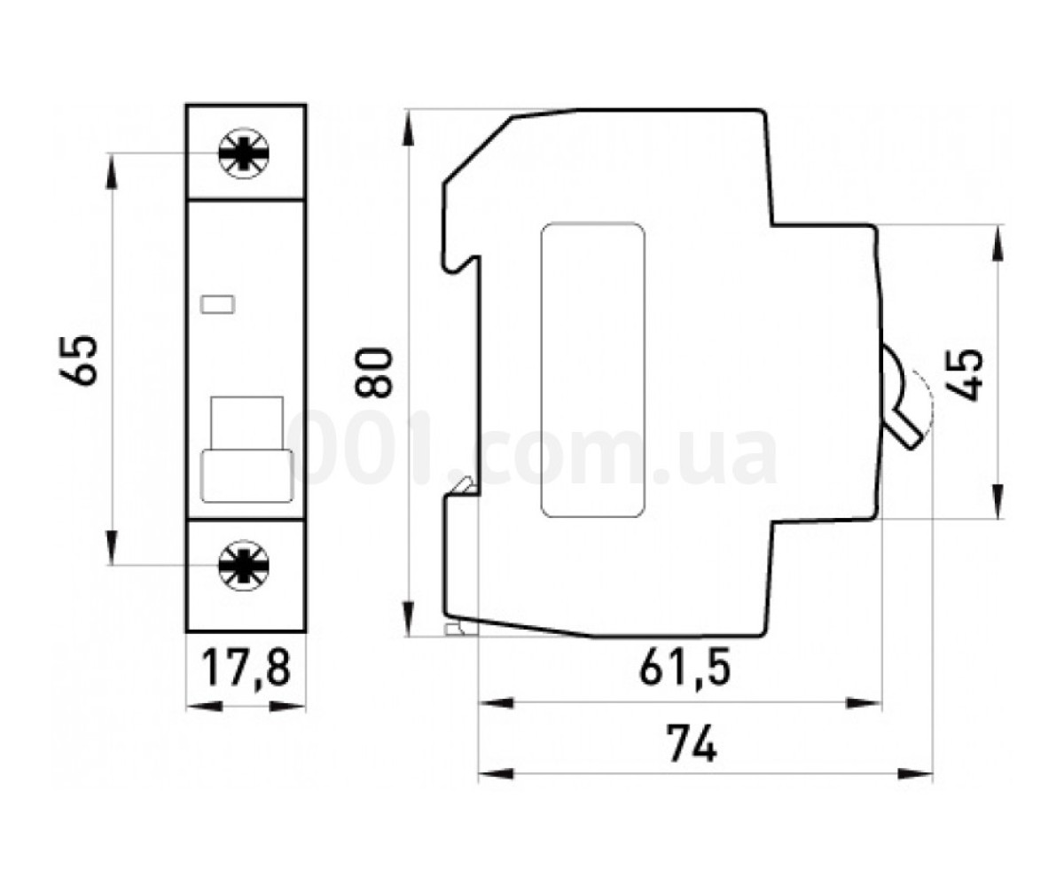 Автоматичний вимикач e.mcb.pro.60.1.C 16 new, 1P 16 А характеристика C, E.NEXT 98_82.jpg - фото 2