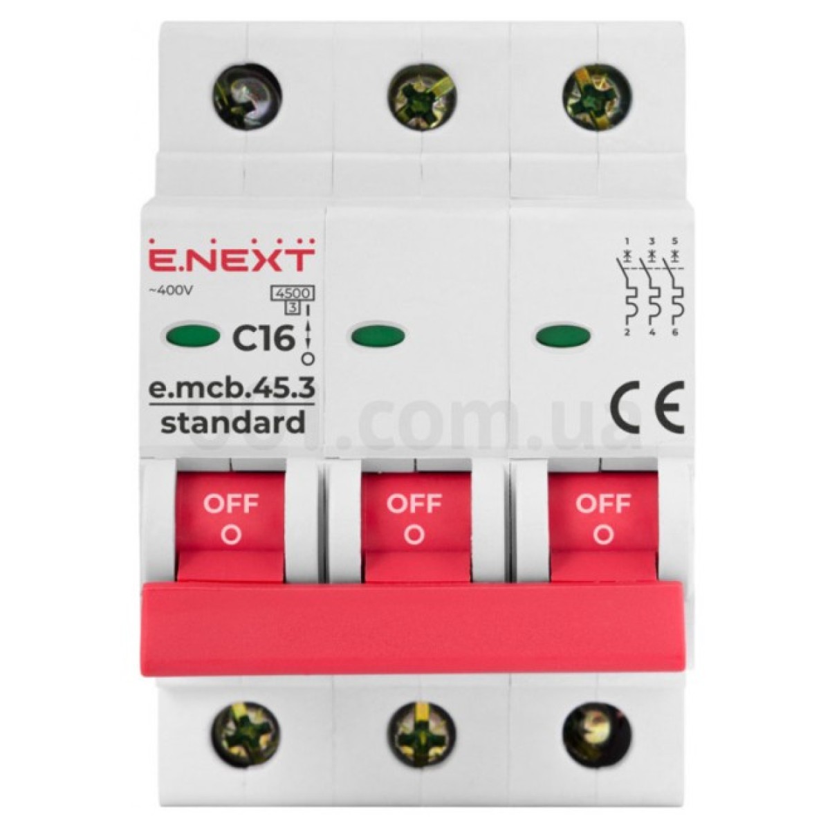 Автоматичний вимикач e.mcb.stand.45.3.C16, 3P 16 А характеристика C, E.NEXT 98_98.jpg - фото 2