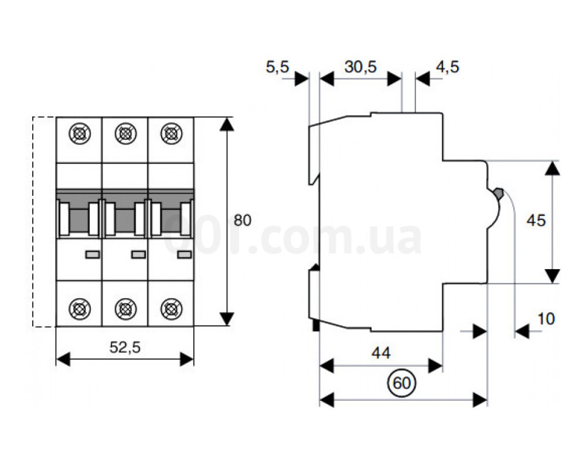 Автоматический выключатель HL-C50/3 3P 50 А х-ка C, Eaton (Moeller) 98_78.jpg - фото 2