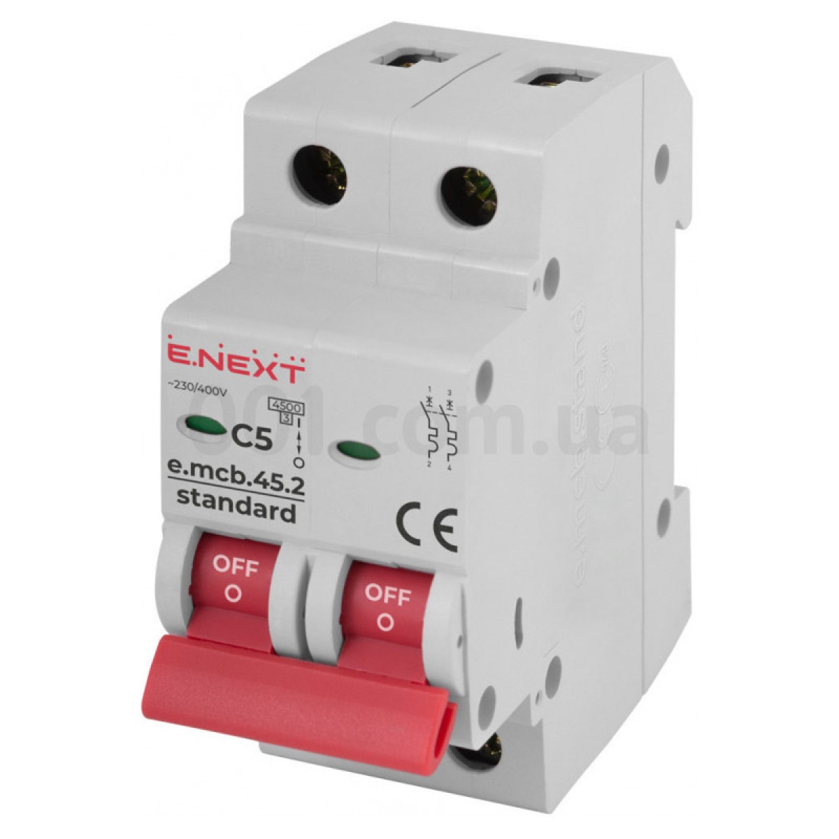 Автоматичний вимикач e.mcb.stand.45.2.C5, 2P 5 А характеристика C, E.NEXT 256_256.jpg