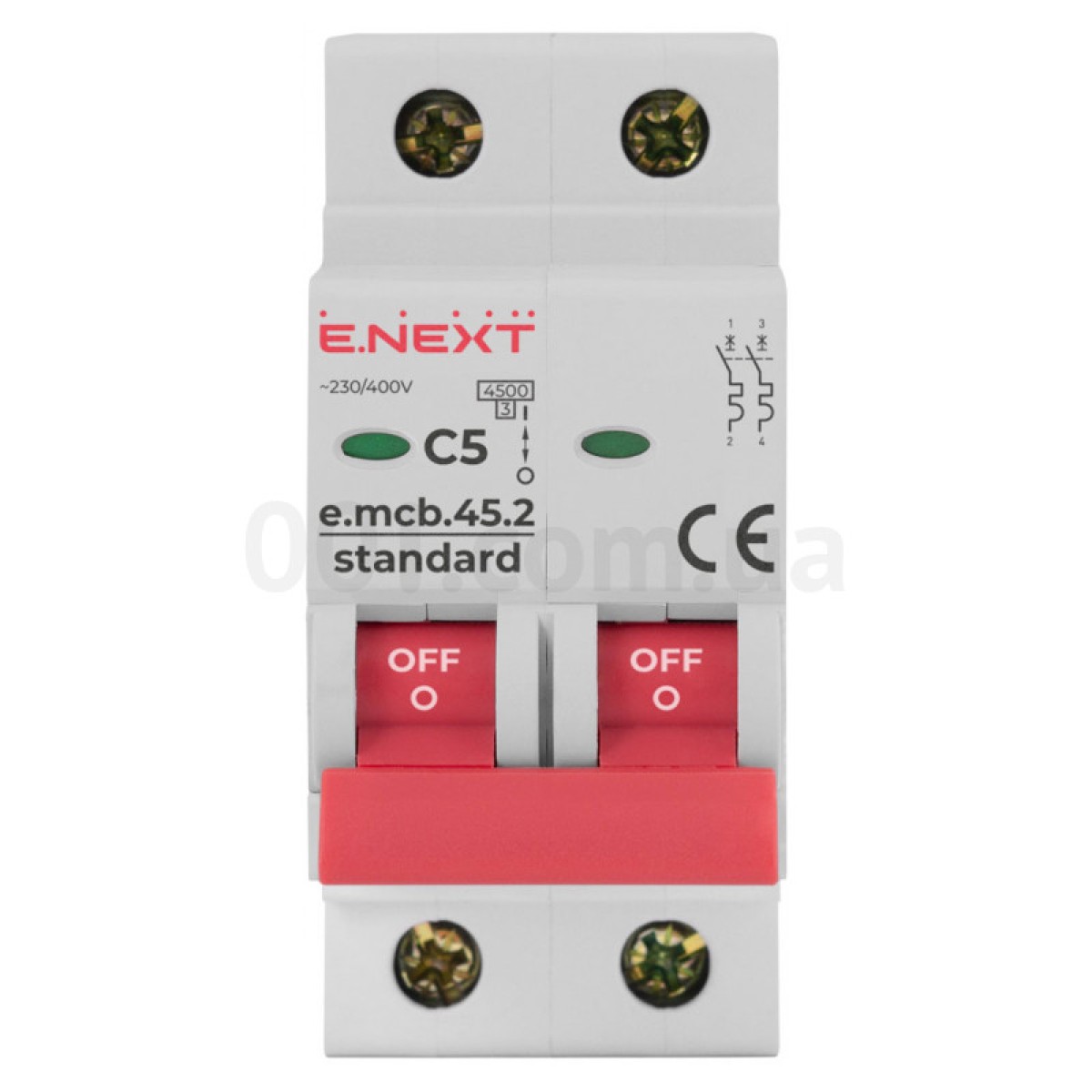 Автоматический выключатель e.mcb.stand.45.2.C5, 2P 5 А характеристика C, E.NEXT 98_98.jpg - фото 2