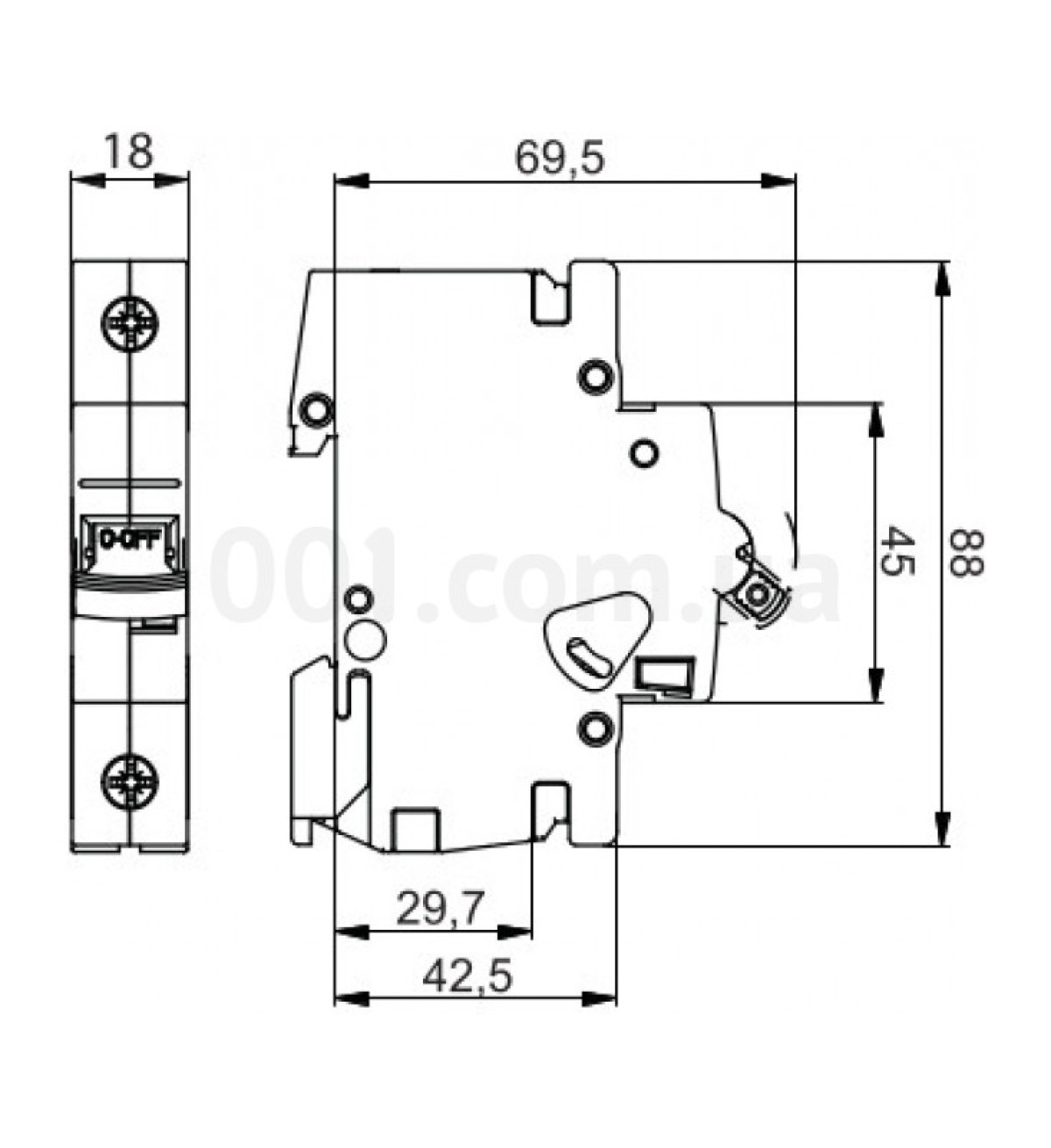 Автоматический выключатель ETIMAT P10 DC (10кА) 1P 1 А хар-ка C, ETI 98_107.jpg - фото 2