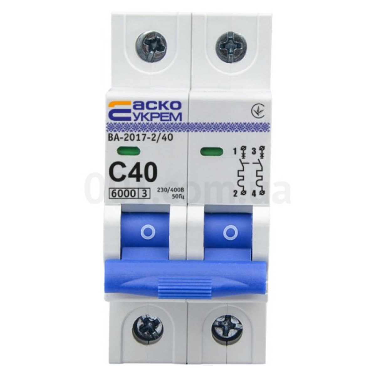 Автоматичний вимикач ВА-2017 2P 40А характеристика C, АСКО-УКРЕМ 98_98.jpg - фото 2