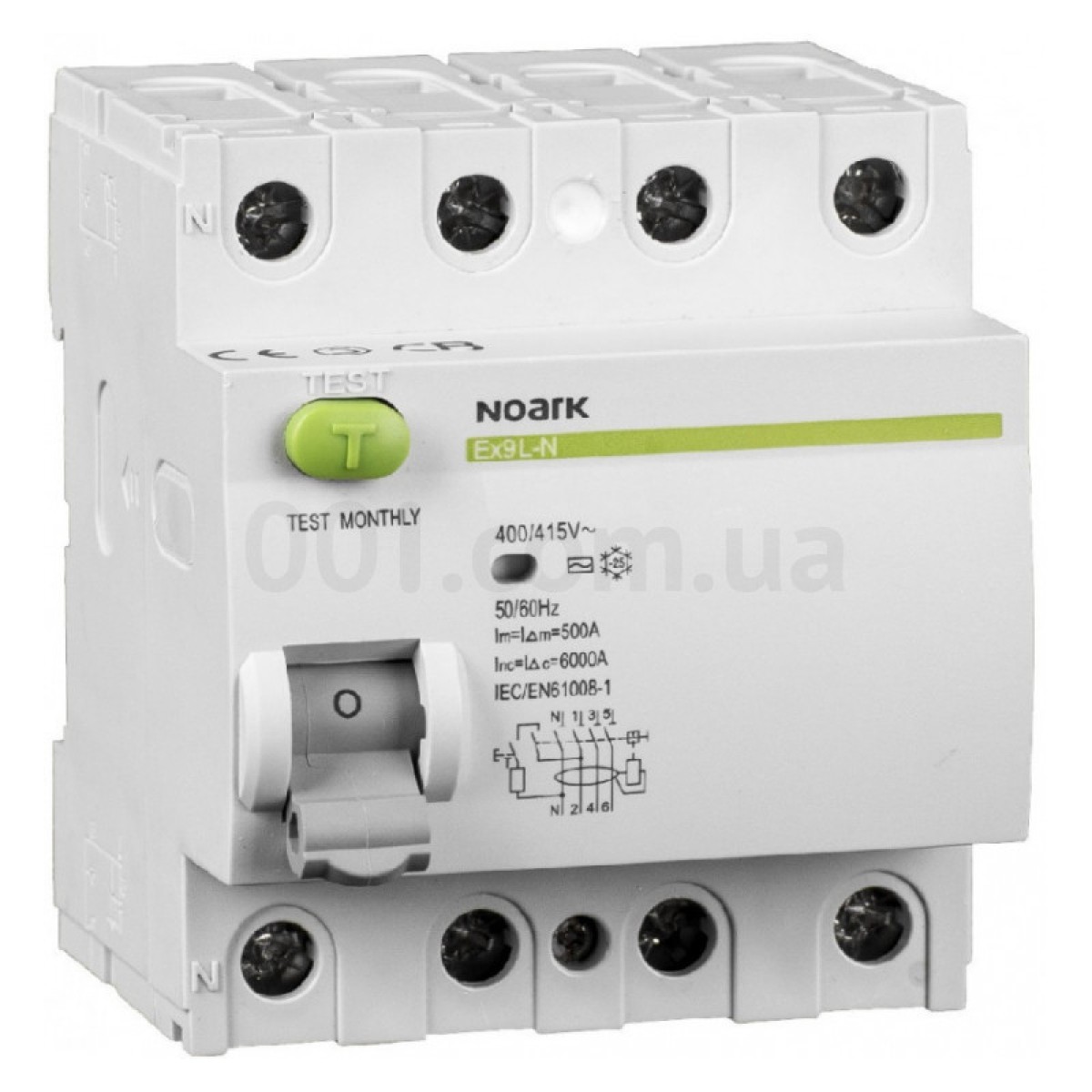 Диференційний вимикач (ПЗВ) Ex9L-N 6kA 4P 25A 100mA тип AC, NOARK 256_256.jpg