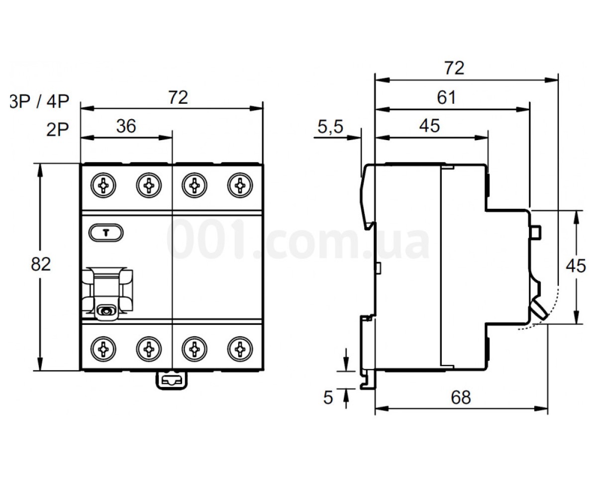 Дифференциальный выключатель (УЗО) Easy9 2Р 63А 30мА тип АС, Schneider Electric 98_78.jpg - фото 2