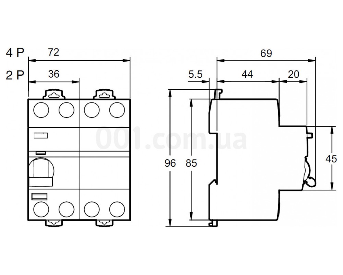 Диференційний вимикач (ПЗВ) iID K 2P 25А 30мА тип AC, Schneider Electric 98_78.jpg - фото 2