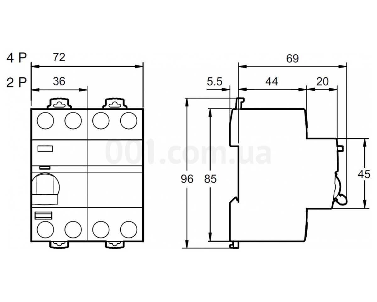 Дифференциальный выключатель (УЗО) iID 2P 25A 30мА тип AC, Schneider Electric 98_78.jpg - фото 2