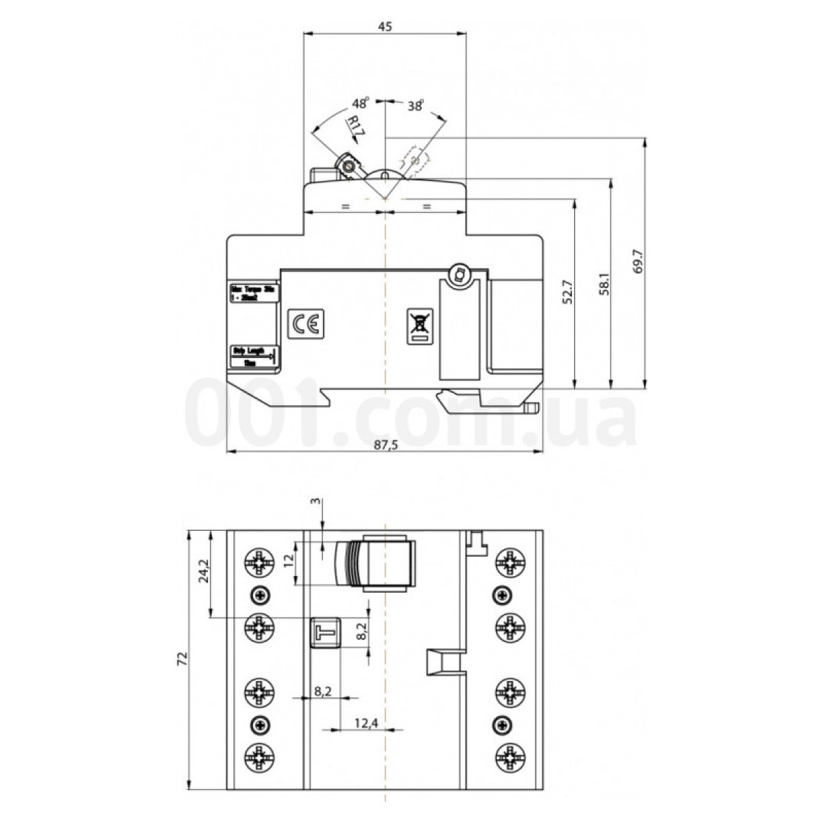 Дифференциальное реле (УЗО) EFI6-P4 4p 25А/0,03А тип A (6kA), ETI 98_98.jpg - фото 2